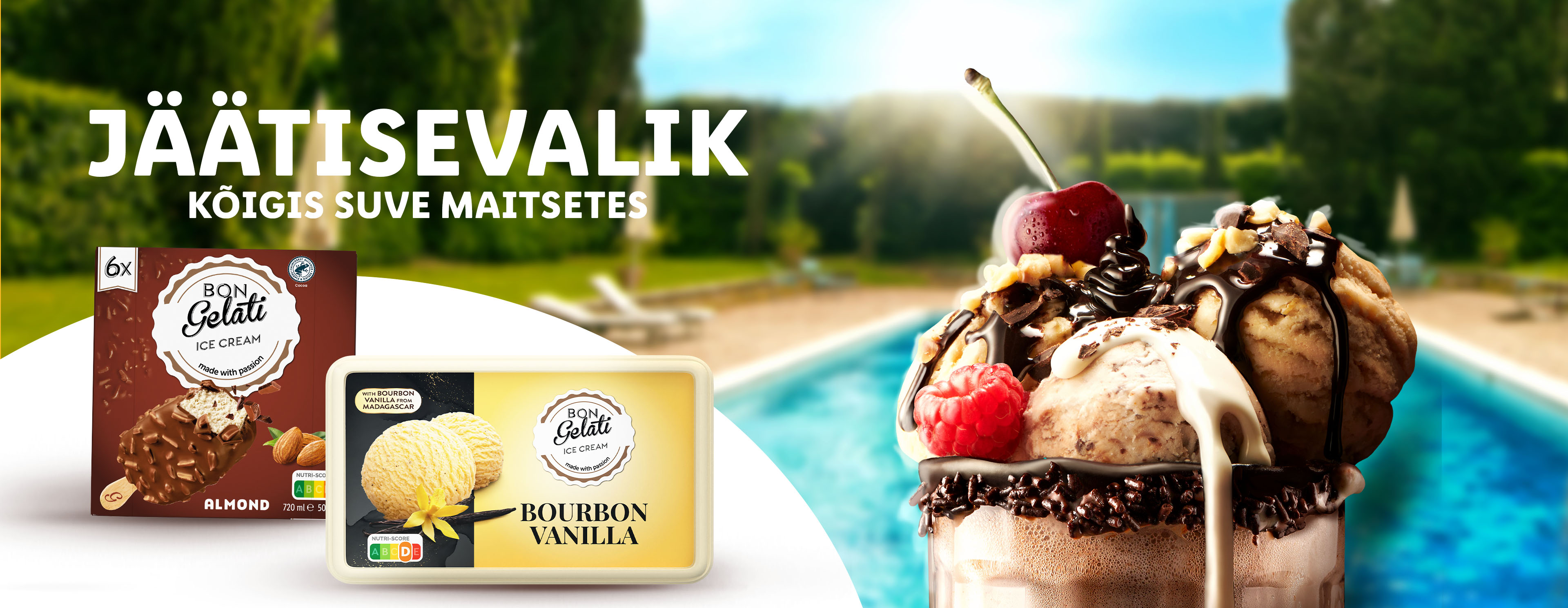 Bon Gelati jäätis: mandli ja bourbon vanill.