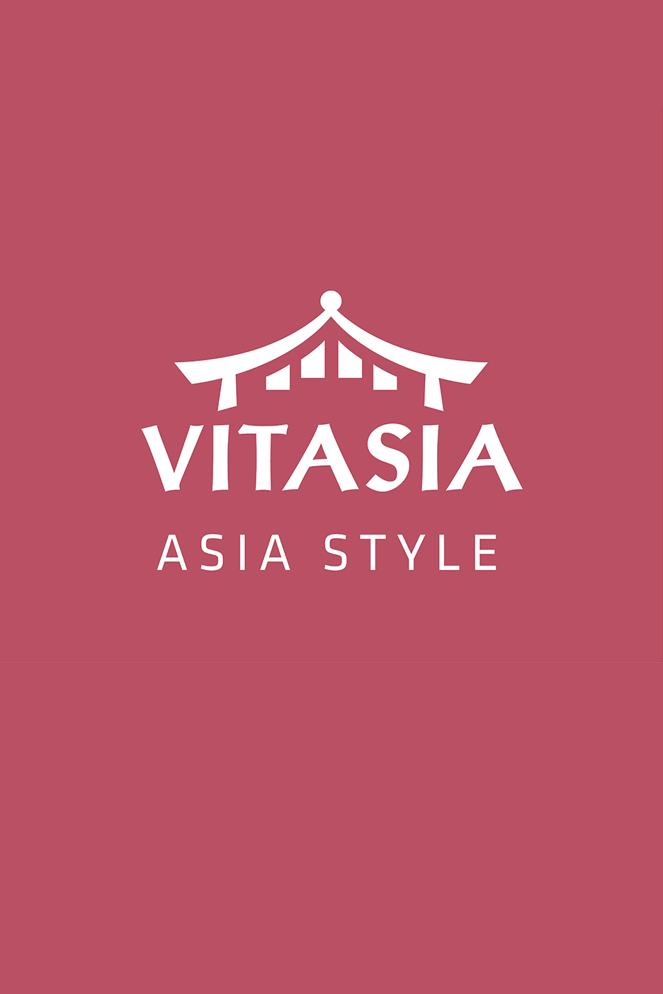 Aasia stiilis toodete logo, millel on kujutatud pagoodi katus ja tekst 'VITASIA ASIA STYLE'
