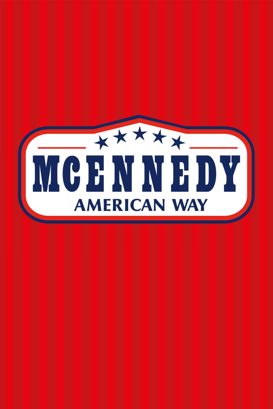 McKennedy American Way logo punaste ja valgete triipudega taustal.