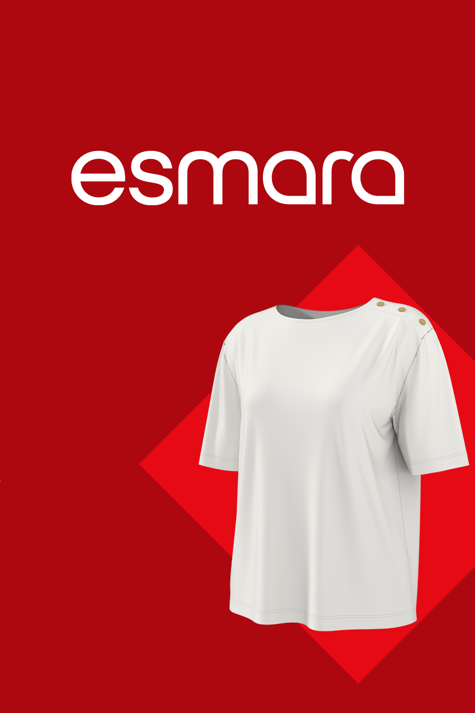 Valge lühikeste varrukatega pluus punasel taustal