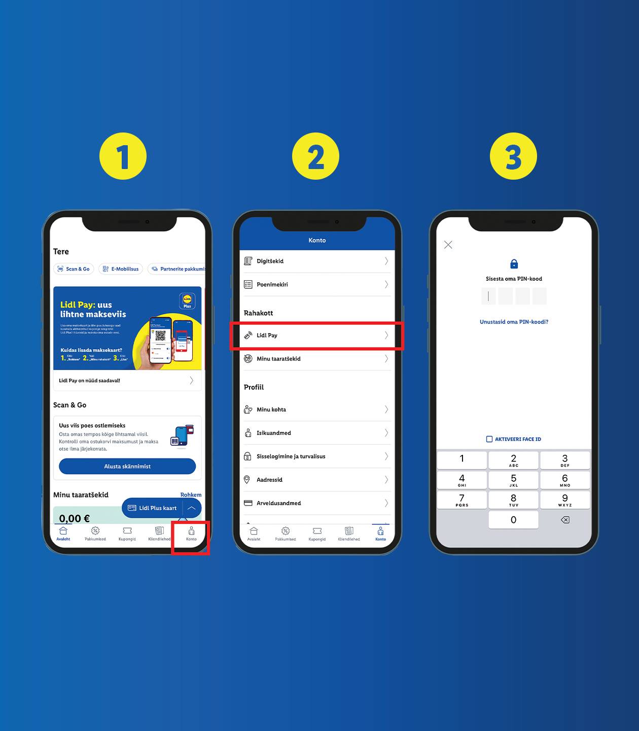 Samm-sammult juhised rakenduse maksefunktsiooni aktiveerimiseks ja kasutamiseks.